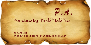 Porubszky Arétász névjegykártya